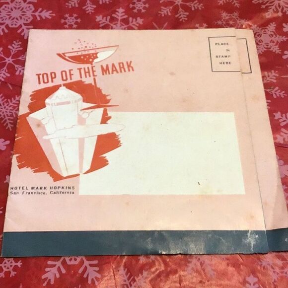 Vintage top of the mark Nob Hill, San Francisco postcard, fold out map, matchboo - Picture 7 of 9